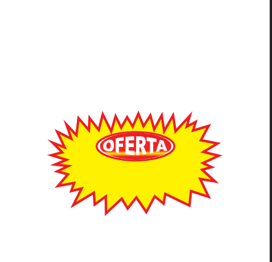 Splash horizontal amarelo com contorno vermelho e chamada Oferta central.