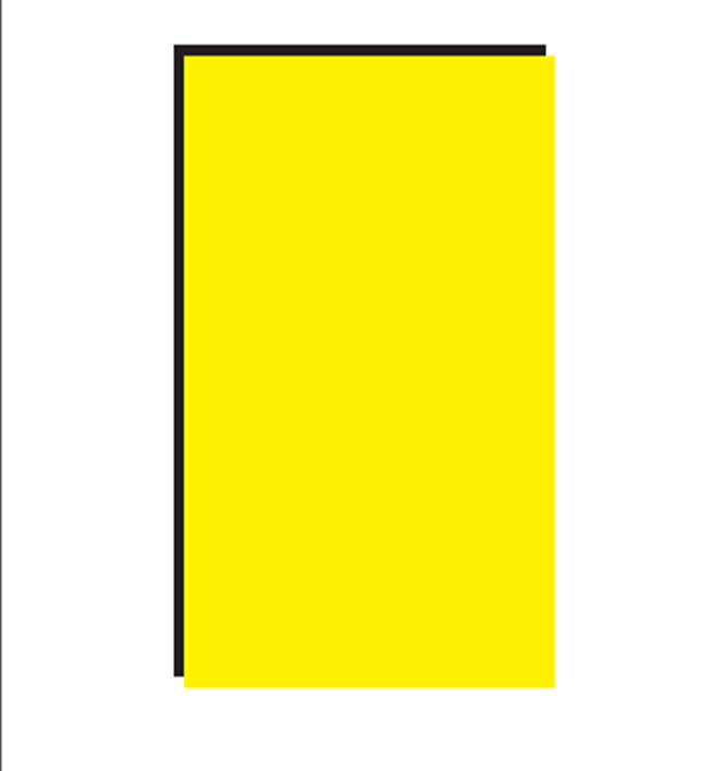 Cartaz liso amarelo em formato amplo para comunicação manual.