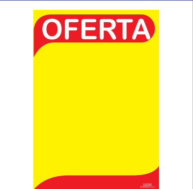 Cartaz amarelo e vermelho Oferta, código 104